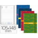 AGENDA DE ESPIRAL LIDERPAPEL SANTORINI 10,5X14,8 CM 2017 DIA PAGINA COLORES SURTIDOS PAPEL 60G