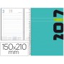 AGENDA DE ESPIRAL LIDERPAPEL SYROS 15X21 CM 2017 DIA PAGINA SIMPLE ESPIRAL COLOR AZUL