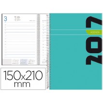 AGENDA DE ESPIRAL LIDERPAPEL SYROS 15X21 CM 2017 DIA PAGINA SIMPLE ESPIRAL COLOR AZUL