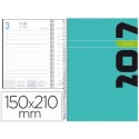 AGENDA DE ESPIRAL LIDERPAPEL SYROS 15X21 CM 2017 DIA PAGINA SIMPLE ESPIRAL COLOR AZUL