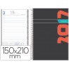 AGENDA DE ESPIRAL LIDERPAPEL SYROS 15X21 CM 2017 DIA PAGINA SIMPLE ESPIRAL COLOR NEGRO