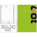 AGENDA DE ESPIRAL LIDERPAPEL SYROS 15X21 CM 2017 DIA PAGINA SIMPLE ESPIRAL COLOR VERDE