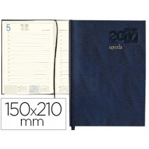 AGENDA ENCUADERNADA LIDERPAPEL CORFU 15X21 CM 2017 DIA PAGINA COLOR AZUL PAPEL 60 GR
