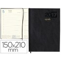 AGENDA ENCUADERNADA LIDERPAPEL CORFU 15X21 CM 2017 DIA PAGINA COLOR NEGRO PAPEL 60 GR