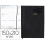 AGENDA ENCUADERNADA LIDERPAPEL CORFU 15X21 CM 2017 SEMANA VISTA COLOR NEGRO PAPEL 60 GR
