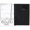 AGENDA ENCUADERNADA LIDERPAPEL CORFU 15X21 CM 2017 SEMANA VISTA COLOR NEGRO PAPEL 60 GR