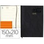 AGENDA ENCUADERNADA LIDERPAPEL CORFU 15X21 CM 2017 DIA PAGINA NEGRO PAPEL 60 GR TEXTO EN CATALAN