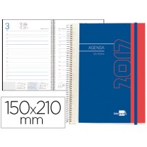 AGENDA ESPIRAL LIDERPAPEL TINOS DIN-A5 2017 DIA PAGINA PORTADA POLIPROPILENO PERSONALIZABLE