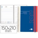 AGENDA ESPIRAL LIDERPAPEL TINOS DIN-A5 2017 DIA PAGINA PORTADA POLIPROPILENO PERSONALIZABLE