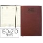 AGENDA ENCUADERNADA LIDERPAPEL CRETA 15X21 CM 2017 DIA PAGINA COLOR BURDEOS PAPEL 70 GRS