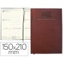 AGENDA ENCUADERNADA LIDERPAPEL CRETA 15X21 CM 2017 SEMANA VISTA COLOR BURDEOS PAPEL 70 GRS