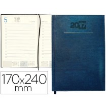 AGENDA ENCUADERNADA LIDERPAPEL CRETA 17X24 CM 2017 DIA PAGINA COLOR AZUL PAPEL 70 GRS