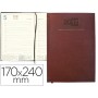 AGENDA ENCUADERNADA LIDERPAPEL CRETA 17X24 CM 2017 DIA PAGINA COLOR BURDEOS PAPEL 70 GRS