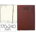 AGENDA ENCUADERNADA LIDERPAPEL CRETA 17X24 CM 2017 DIA PAGINA COLOR BURDEOS PAPEL 70 GRS