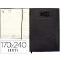 AGENDA ENCUADERNADA LIDERPAPEL CRETA 17X24 CM 2017 DIA PAGINA COLOR NEGRO PAPEL 70 GRS