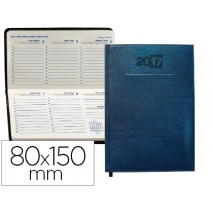 AGENDA ENCUADERNADA LIDERPAPEL CRETA 8X15 CM 2017 SEMANA VISTA COLOR AZUL PAPEL 70 GRS