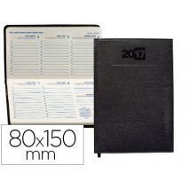 AGENDA ENCUADERNADA LIDERPAPEL CRETA 8X15 CM 2017 SEMANA VISTA COLOR NEGRO PAPEL 70 GRS