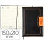 AGENDA ENCUADERNADA LIDERPAPEL DORIOS 15X21 CM 2017 DIA PAGINA COLOR NEGRO Y NARANJA PAPEL 70 GRS