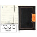 AGENDA ENCUADERNADA LIDERPAPEL DORIOS 15X21 CM 2017 DIA PAGINA COLOR NEGRO Y NARANJA PAPEL 70 GRS