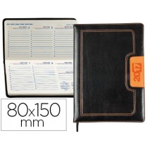 AGENDA ENCUADERNADA LIDERPAPEL DORIOS 8X15 CM 2017 SEMANA VISTA COLOR NEGRO Y NARANJA PAPEL 70 GRS