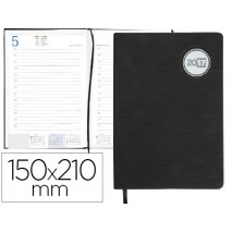 AGENDA ENCUADERNADA LIDERPAPEL KILKIS 15X21 CM 2017 DIA PAGINA COLOR NEGRO PAPEL 70 GRS