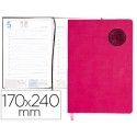 AGENDA ENCUADERNADA LIDERPAPEL KILKIS 17X24 CM 2017 DIA PAGINA COLOR ROSA PAPEL 70 GRS