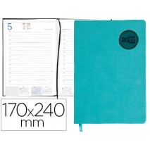 AGENDA ENCUADERNADA LIDERPAPEL KILKIS 17X24 CM 2017 DIA PAGINA COLOR TURQUESA PAPEL 70 GRS