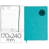 AGENDA ENCUADERNADA LIDERPAPEL KILKIS 17X24 CM 2017 DIA PAGINA COLOR TURQUESA PAPEL 70 GRS