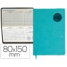 AGENDA ENCUADERNADA LIDERPAPEL KILKIS 8X15 CM 2017 SEMANA VISTA COLOR TURQUESA PAPEL 70