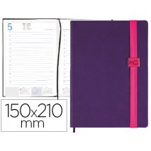 AGENDA ENCUADERNADA LIDERPAPEL LARISIS 15X21 CM 2017 DIA PAGINA COLOR MORADO PAPEL 70 GRS
