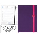 AGENDA ENCUADERNADA LIDERPAPEL LARISIS 15X21 CM 2017 DIA PAGINA COLOR MORADO PAPEL 70 GRS