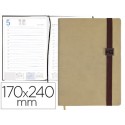 AGENDA ENCUADERNADA LIDERPAPEL LARISIS 17X24 CM 2017 DIA PAGINA COLOR BEIGE PAPEL 70 GRS