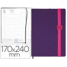 AGENDA ENCUADERNADA LIDERPAPEL LARISIS 17X24 CM 2017 DIA PAGINA COLOR MORADO PAPEL 70 GRS