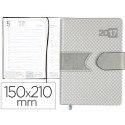 AGENDA ENCUADERNADA LIDERPAPEL LIDHOR 15X21 CM 2017 DIA PAGINA COLOR GRIS PAPEL 70 GR