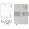AGENDA ENCUADERNADA LIDERPAPEL LIDHOR 15X21 CM 2017 DIA PAGINA COLOR GRIS PAPEL 70 GR