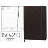 AGENDA ENCUADERNADA LIDERPAPEL ESPARTA 15X21CM 2017 DIA PAGINA CON GOMILLA COLOR NEGRO PAPEL 70 GR
