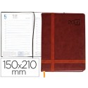 AGENDA ENCUADERNADA LIDERPAPEL EYION 15X21 CM 2017 DIA PAGINA COLOR MARRON PAPEL 70 GR