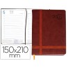 AGENDA ENCUADERNADA LIDERPAPEL EYION 15X21 CM 2017 DIA PAGINA COLOR MARRON PAPEL 70 GR