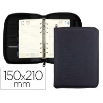 AGENDA ANILLAS LIDERPAPEL TARENTO 15X21 CM 2017 DIA PAGINA NYLON COLOR NEGRO PAPEL 70 GR