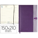AGENDA ENCUADERNADA LIDERPAPEL CHATZI 15X21 CM 2017 DIA PAGINA COLOR VIOLETA PAPEL 70 GRS