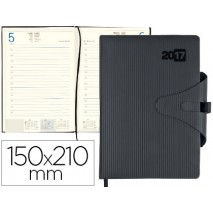 AGENDA ENCUADERNADA LIDERPAPEL VALTIN 15X21 CM 2017 DIA PAGINA COLOR NEGRO PAPEL 70 GRS