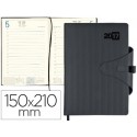 AGENDA ENCUADERNADA LIDERPAPEL VALTIN 15X21 CM 2017 DIA PAGINA COLOR NEGRO PAPEL 70 GRS