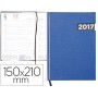 AGENDA ENCUADERNADA LIDERPAPEL TANAIS 15X21 CM 2017 DIA PAGINA TAPA PLASTIFICADA COLOR AZUL PAPEL