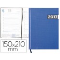 AGENDA ENCUADERNADA LIDERPAPEL TANAIS 15X21 CM 2017 DIA PAGINA TAPA PLASTIFICADA COLOR AZUL PAPEL