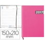 AGENDA ENCUADERNADA LIDERPAPEL TANAIS 15X21 CM 2017 DIA PAGINA TAPA PLASTIFICADA COLOR ROSA PAPEL