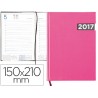 AGENDA ENCUADERNADA LIDERPAPEL TANAIS 15X21 CM 2017 DIA PAGINA TAPA PLASTIFICADA COLOR ROSA PAPEL