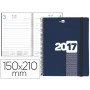 AGENDA DE ESPIRAL LIDERPAPEL OLBIA 15X21 CM 2017 DIA PAGINA TAPA POLIPROPILENO METALIZADO AZUL PAPEL