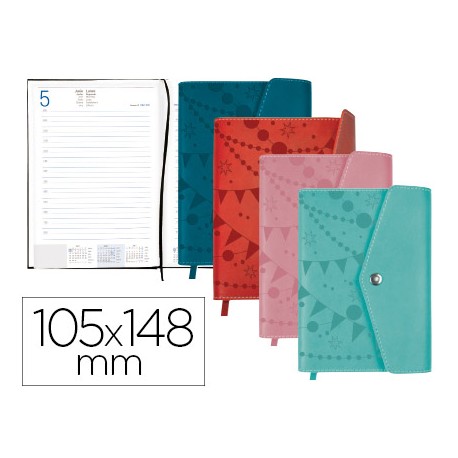 AGENDA ENCUADERNADA LIDERPAPEL THERASIA MINI 2017 DIA PAGINA COLORES SURTIDOS PAPEL 70 GR