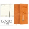AGENDA ENCUADERNADA LIDERPAPEL TRAVELER 15X21 CM 2017 DIA PAGINA MARRON SIMIL PIEL PAPEL 70 GR