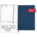 AGENDA ENCUADERNANDA LIDERPAPEL THIRA 15X21 CM DIA PAGINA AZUL CON SOLAPA IMANTADA ROJA PAPEL 70 GR